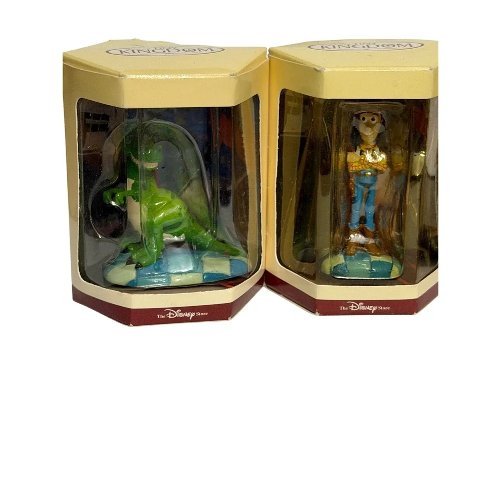 Disney Store Tiny Kingdom Toy Story Woody Rex Miniature Figures 1995 Set of 2